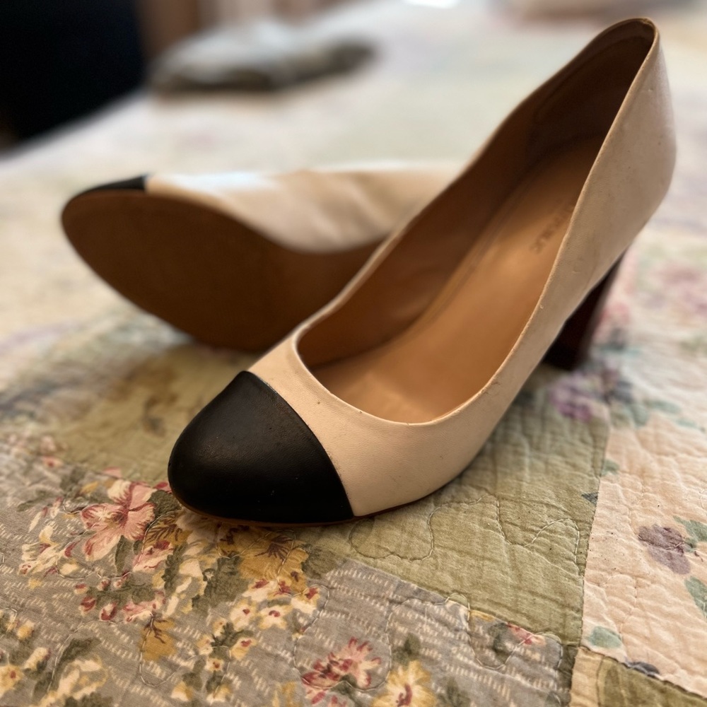 Low Black and White heels